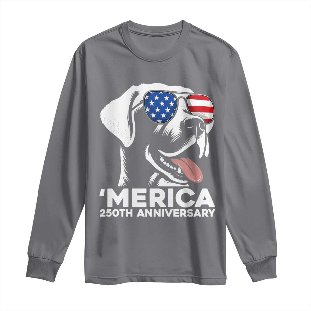 Merica Labrador Retriever Lover Long Sleeve Shirt 250th Anniversary Gift TS12 Charcoal Print Your Wear