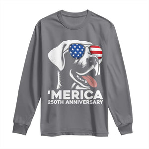 Merica Labrador Retriever Lover Long Sleeve Shirt 250th Anniversary Gift TS12 Charcoal Print Your Wear