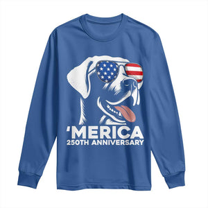 Merica Labrador Retriever Lover Long Sleeve Shirt 250th Anniversary Gift TS12 Royal Blue Print Your Wear