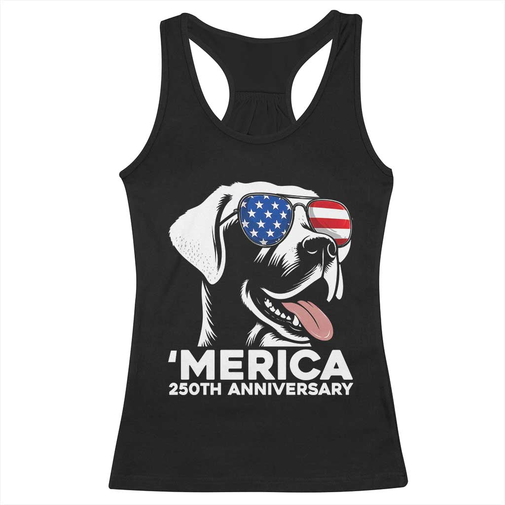 Merica Labrador Retriever Lover Racerback Tank Top 250th Anniversary Gift TS12 Black Print Your Wear