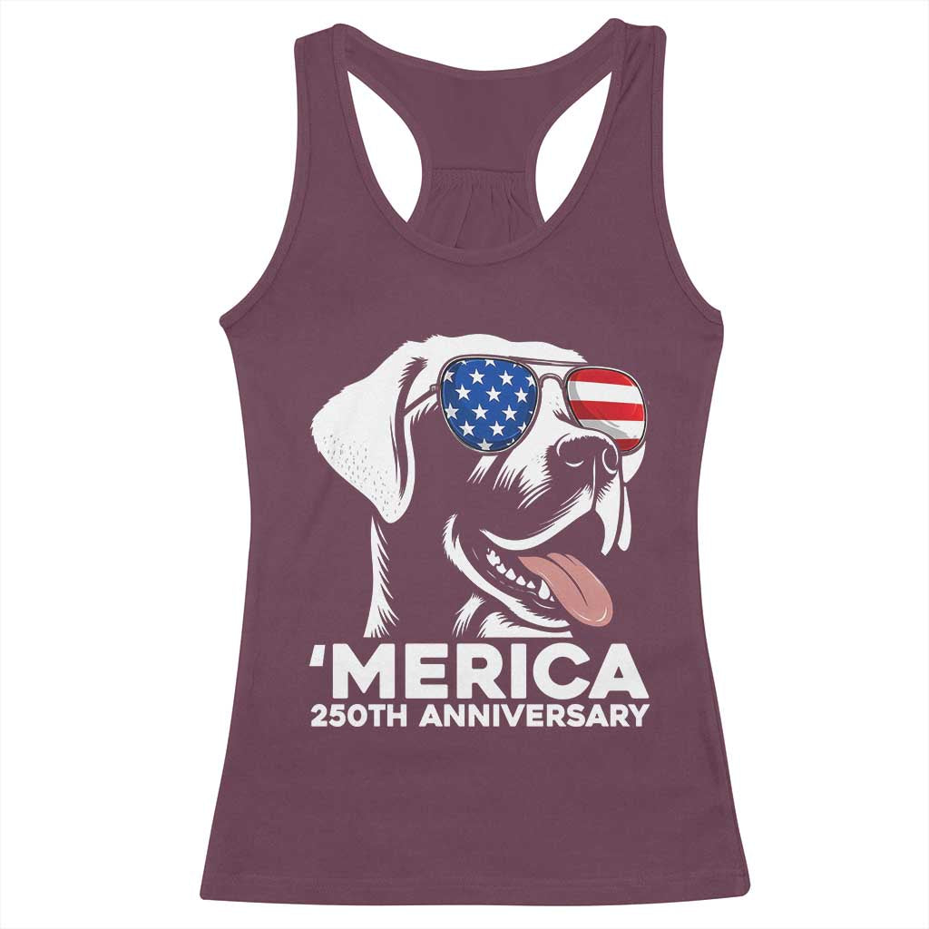 Merica Labrador Retriever Lover Racerback Tank Top 250th Anniversary Gift TS12 Maroon Print Your Wear