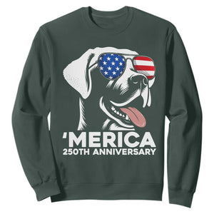 Merica Labrador Retriever Lover Sweatshirt 250th Anniversary Gift TS12 Dark Forest Green Print Your Wear