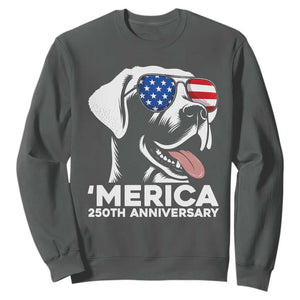 Merica Labrador Retriever Lover Sweatshirt 250th Anniversary Gift TS12 Dark Heather Print Your Wear