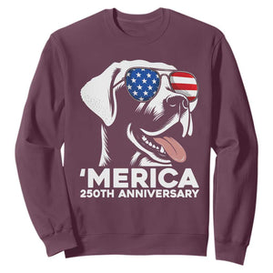 Merica Labrador Retriever Lover Sweatshirt 250th Anniversary Gift TS12 Maroon Print Your Wear