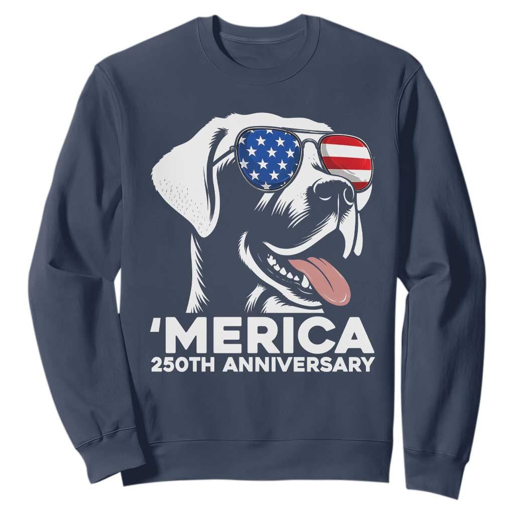 Merica Labrador Retriever Lover Sweatshirt 250th Anniversary Gift TS12 Navy Print Your Wear
