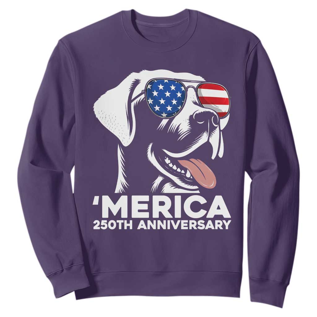 Merica Labrador Retriever Lover Sweatshirt 250th Anniversary Gift TS12 Purple Print Your Wear