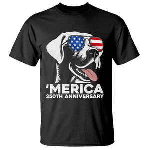 Merica Labrador Retriever Lover T Shirt 250th Anniversary Gift TS12 Black Print Your Wear