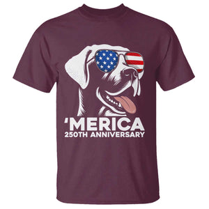 Merica Labrador Retriever Lover T Shirt 250th Anniversary Gift TS12 Maroon Print Your Wear