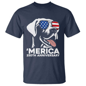 Merica Labrador Retriever Lover T Shirt 250th Anniversary Gift TS12 Navy Print Your Wear