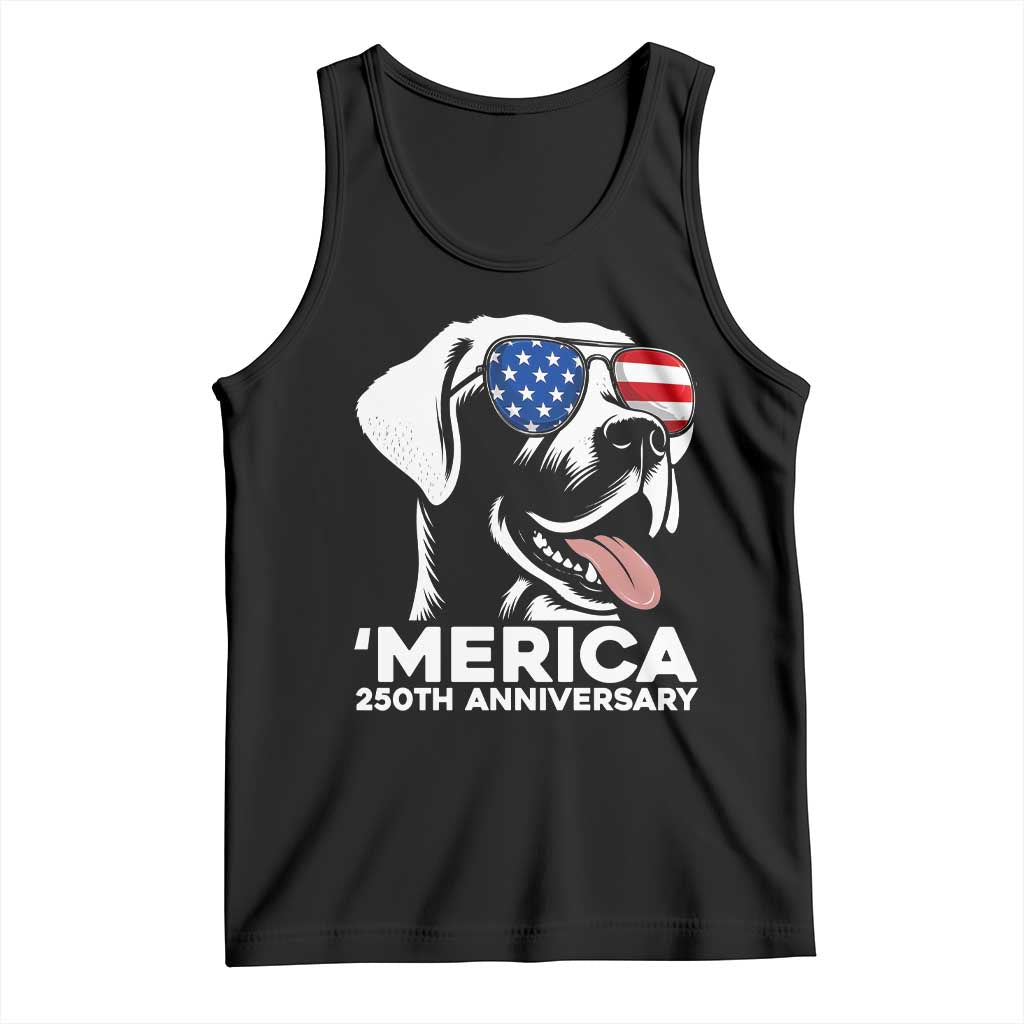 Merica Labrador Retriever Lover Tank Top 250th Anniversary Gift TS12 Black Print Your Wear