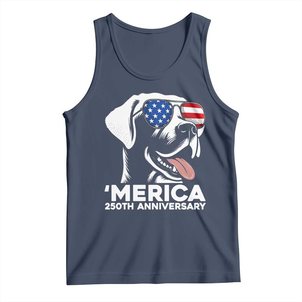 Merica Labrador Retriever Lover Tank Top 250th Anniversary Gift TS12 Navy Print Your Wear