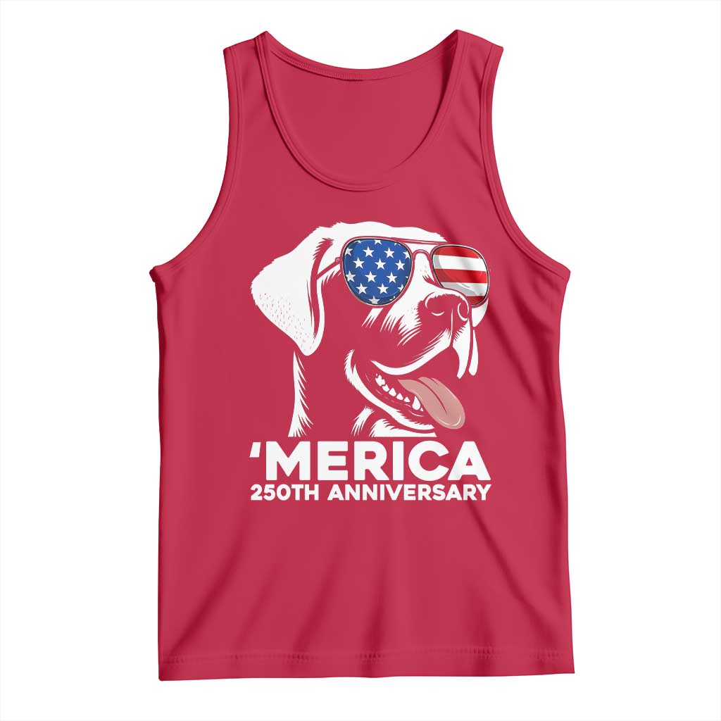 Merica Labrador Retriever Lover Tank Top 250th Anniversary Gift TS12 Red Print Your Wear