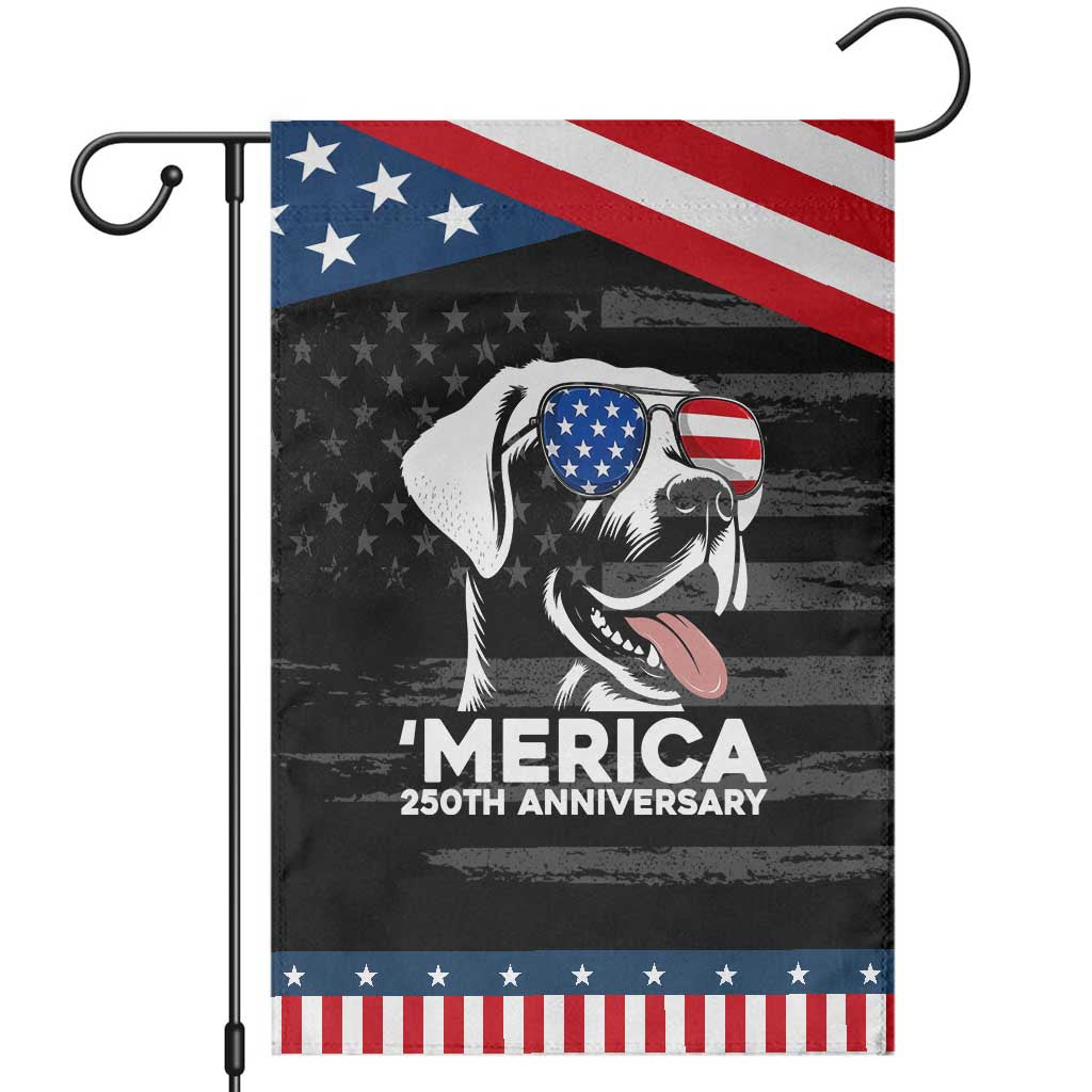 Merica Labrador Retriever Lover Patriotic Garden Flag 250th Anniversary Gift TS12 Distressed Black Blue Print Your Wear