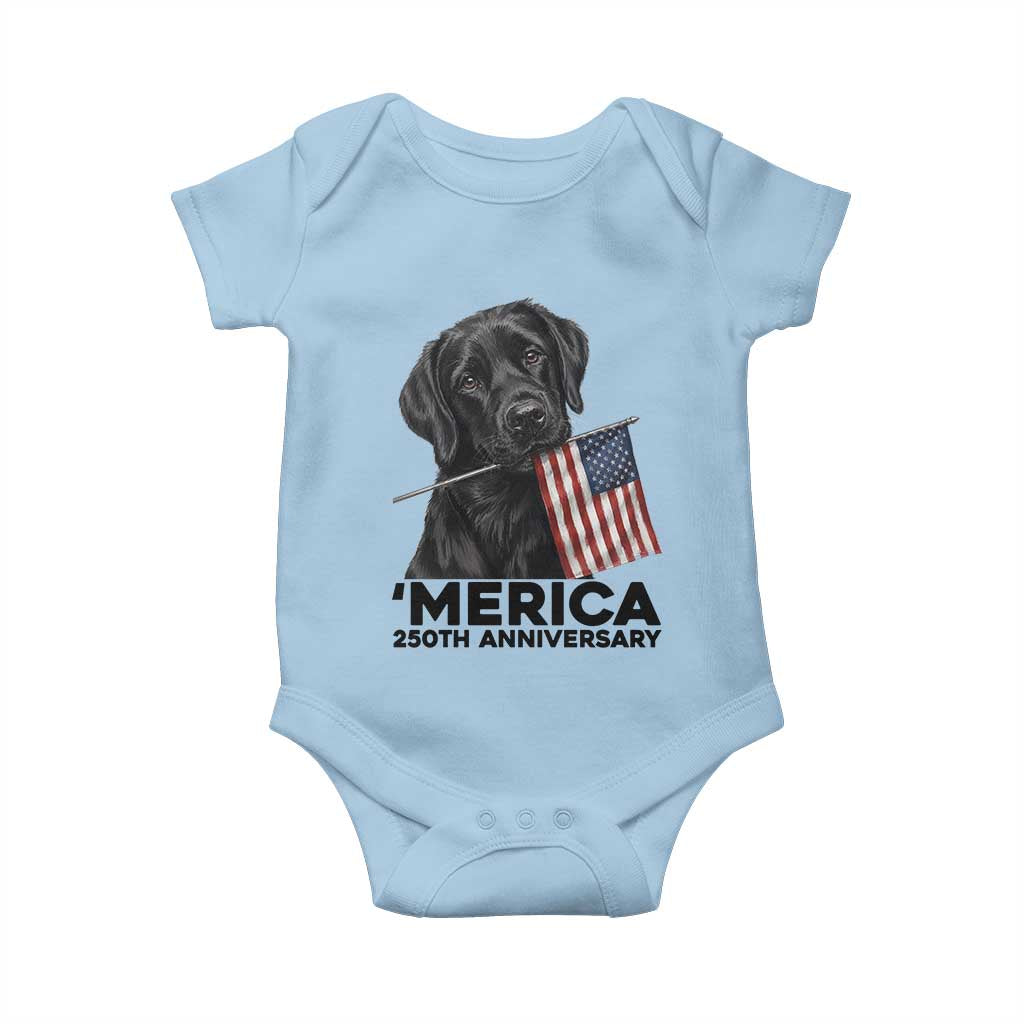 Patriotic Labrador Retriever Baby Onesie USA 250th Anniversary Gift TS12 Light Blue Print Your Wear