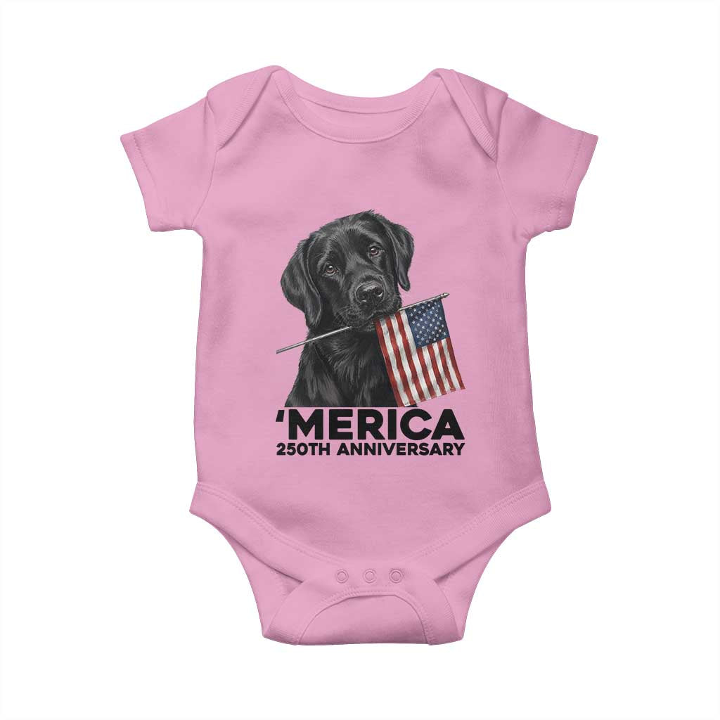 Patriotic Labrador Retriever Baby Onesie USA 250th Anniversary Gift TS12 Light Pink Print Your Wear