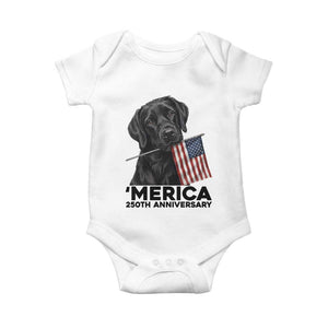 Patriotic Labrador Retriever Baby Onesie USA 250th Anniversary Gift TS12 White Print Your Wear