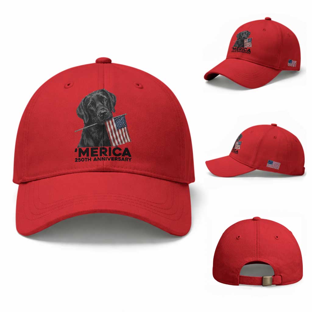 Patriotic Labrador Retriever Baseball Cap USA 250th Anniversary Gift TS12 Baseball Cap Universal Fit Red Print Your Wear