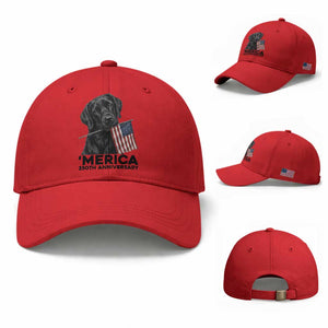 Patriotic Labrador Retriever Baseball Cap USA 250th Anniversary Gift TS12 Baseball Cap Universal Fit Red Print Your Wear