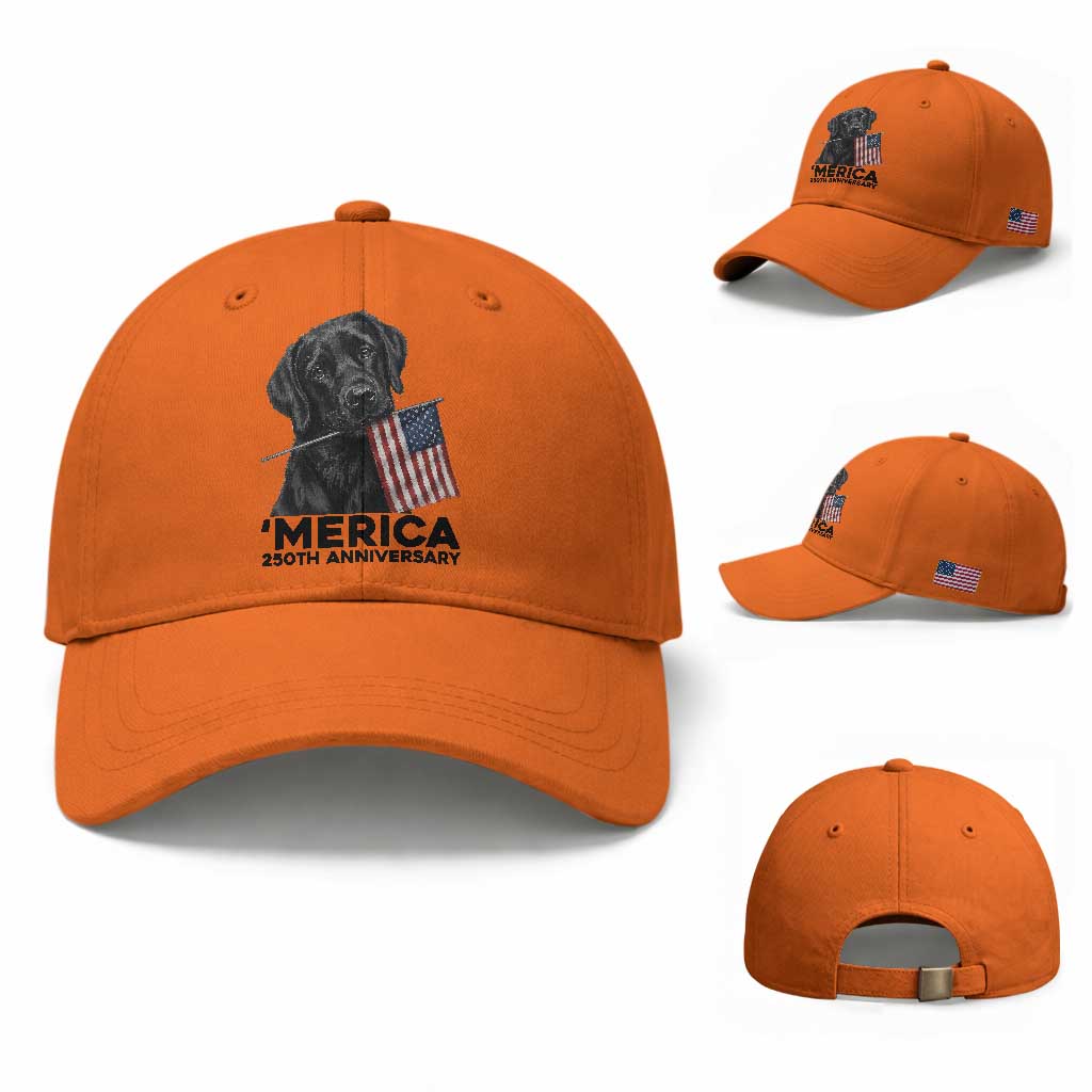 Patriotic Labrador Retriever Baseball Cap USA 250th Anniversary Gift TS12 Baseball Cap Universal Fit Orange Print Your Wear