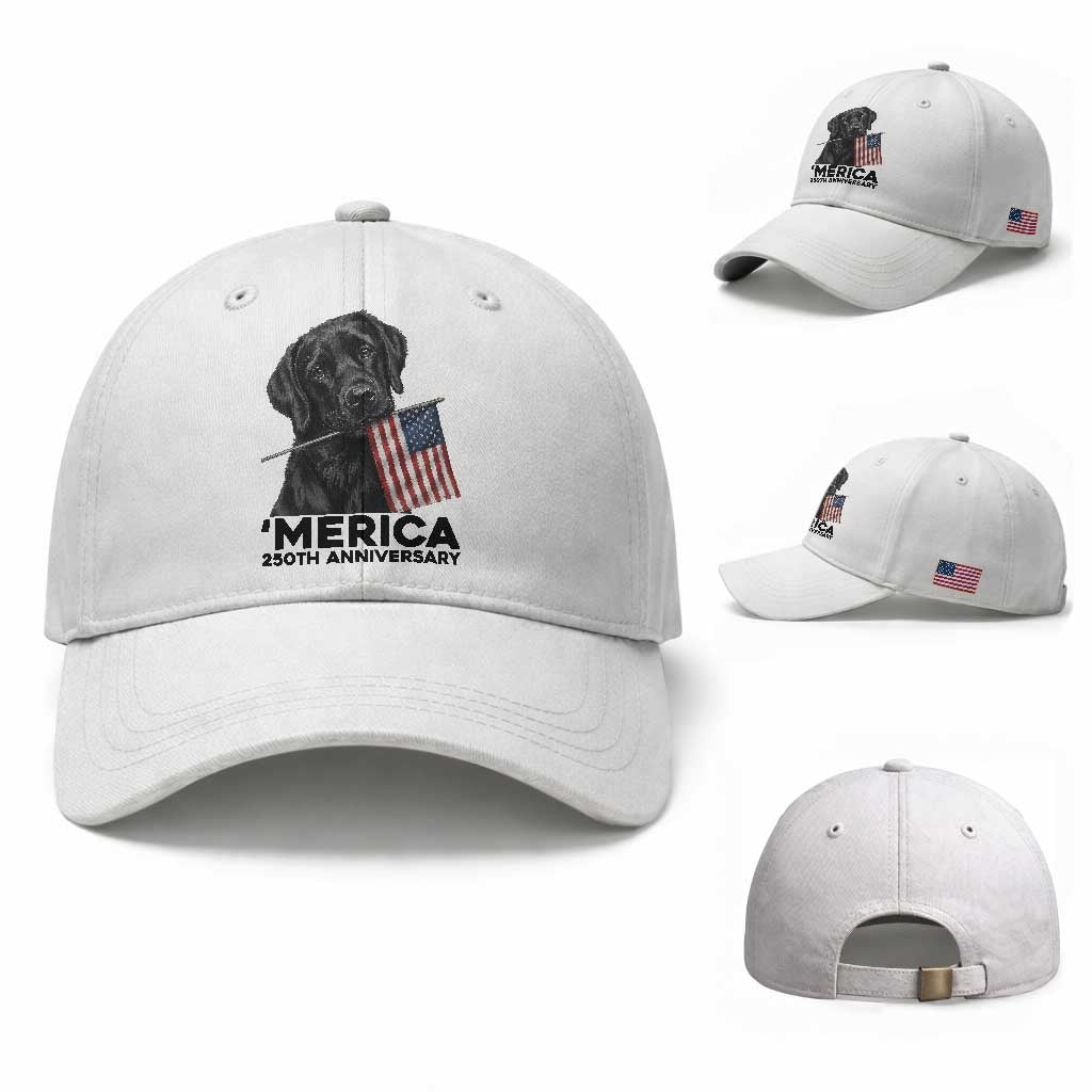 Patriotic Labrador Retriever Baseball Cap USA 250th Anniversary Gift TS12 Baseball Cap Universal Fit White Print Your Wear