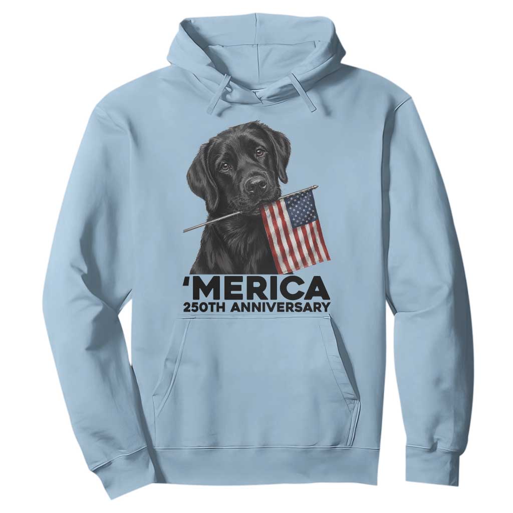 Patriotic Labrador Retriever Hoodie USA 250th Anniversary Gift TS12 Light Blue Print Your Wear