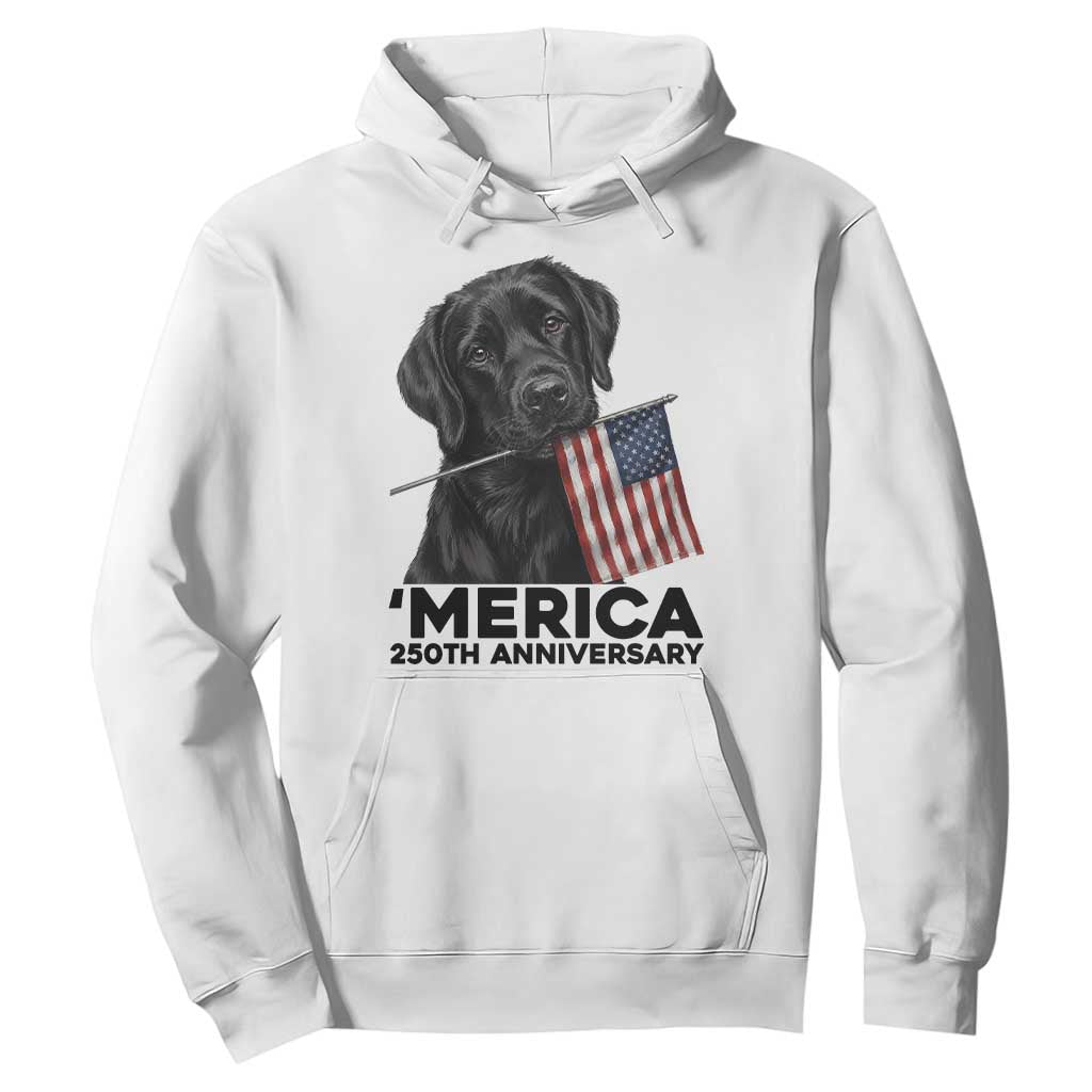 Patriotic Labrador Retriever Hoodie USA 250th Anniversary Gift TS12 White Print Your Wear
