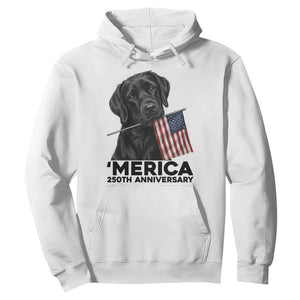 Patriotic Labrador Retriever Hoodie USA 250th Anniversary Gift TS12 White Print Your Wear