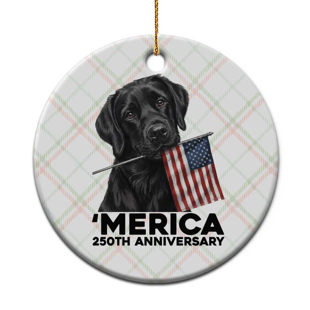 Patriotic Labrador Retriever Ceramic Ornament USA 250th Anniversary Gift TS12 1pc Christmas Plaid Print Your Wear