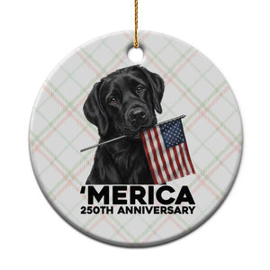 Patriotic Labrador Retriever Ceramic Ornament USA 250th Anniversary Gift TS12 1pc Christmas Plaid Print Your Wear