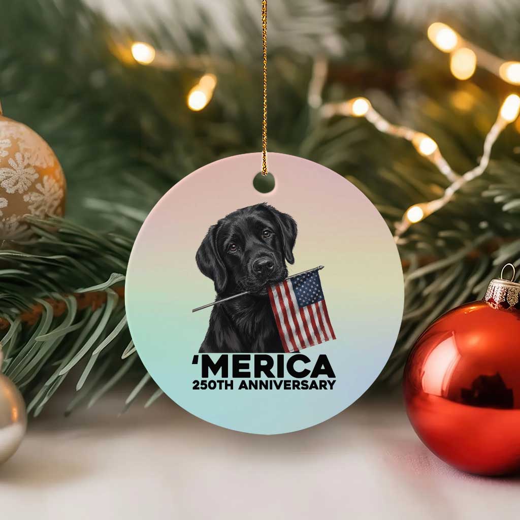 Patriotic Labrador Retriever Ceramic Ornament USA 250th Anniversary Gift TS12 1pc Pastel Print Your Wear