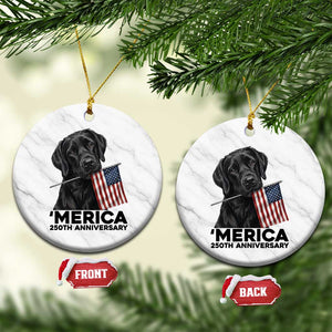 Patriotic Labrador Retriever Ceramic Ornament USA 250th Anniversary Gift TS12 1pc White Marble Print Your Wear