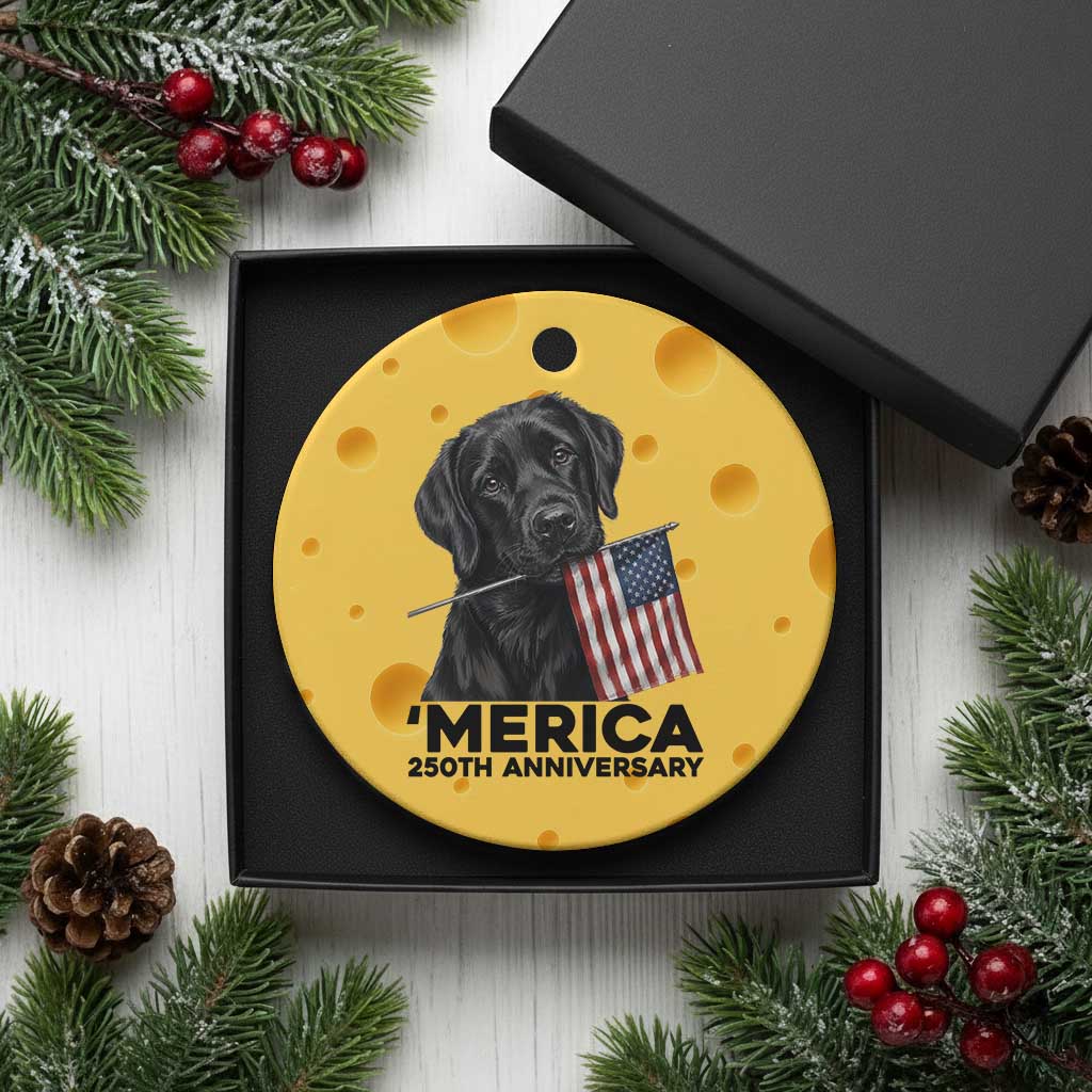 Patriotic Labrador Retriever Ceramic Ornament USA 250th Anniversary Gift TS12 1pc Yellow Cheese Print Your Wear