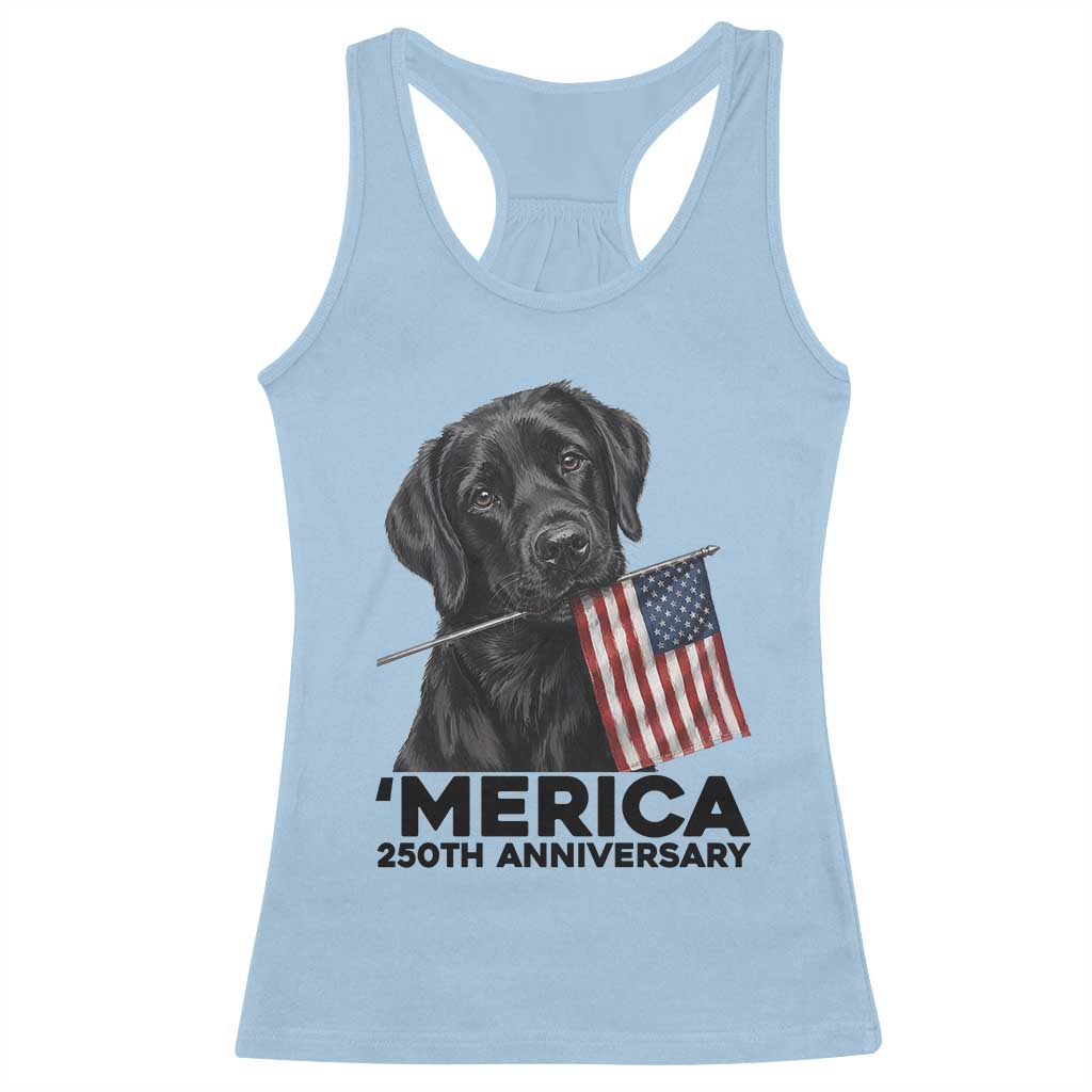 Patriotic Labrador Retriever Racerback Tank Top USA 250th Anniversary Gift TS12 Light Blue Print Your Wear