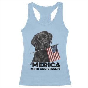 Patriotic Labrador Retriever Racerback Tank Top USA 250th Anniversary Gift TS12 Light Blue Print Your Wear