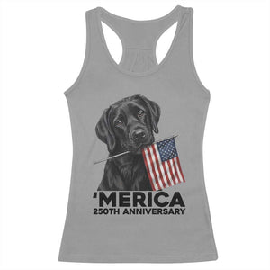 Patriotic Labrador Retriever Racerback Tank Top USA 250th Anniversary Gift TS12 Sport Gray Print Your Wear