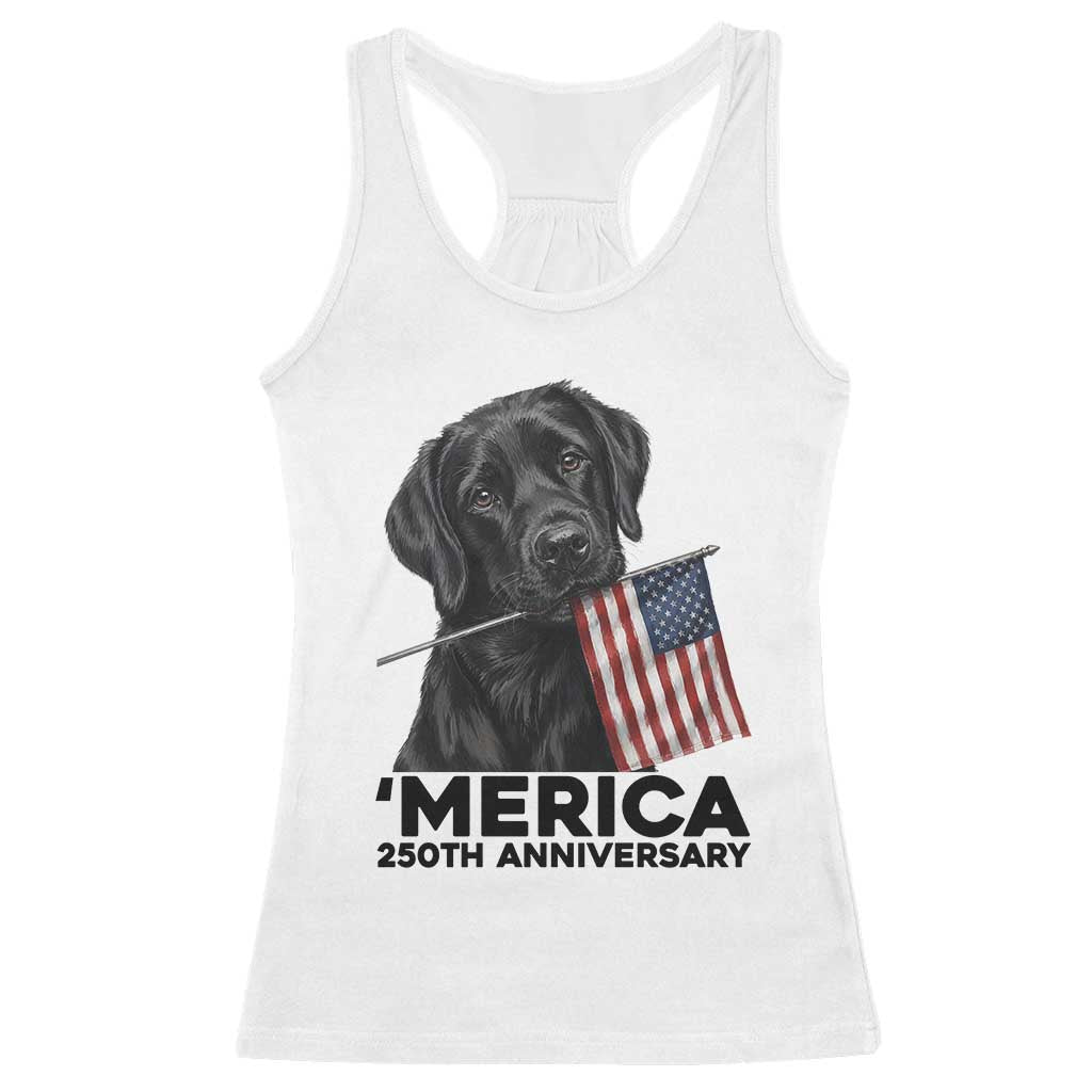 Patriotic Labrador Retriever Racerback Tank Top USA 250th Anniversary Gift TS12 White Print Your Wear
