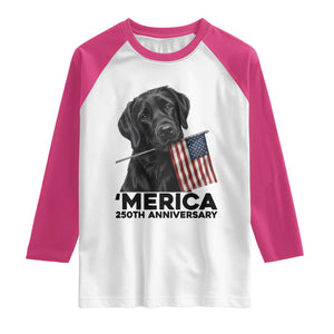 Patriotic Labrador Retriever Raglan Shirt USA 250th Anniversary Gift TS12 White Heliconia Print Your Wear