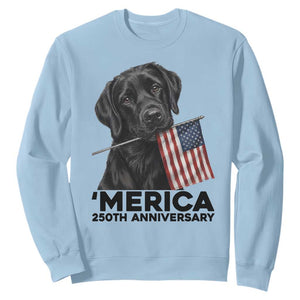 Patriotic Labrador Retriever Sweatshirt USA 250th Anniversary Gift TS12 Light Blue Print Your Wear