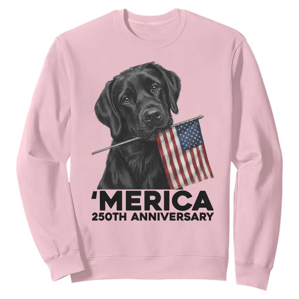 Patriotic Labrador Retriever Sweatshirt USA 250th Anniversary Gift TS12 Light Pink Print Your Wear