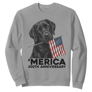 Patriotic Labrador Retriever Sweatshirt USA 250th Anniversary Gift TS12 Sport Gray Print Your Wear