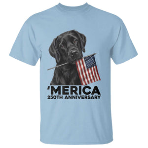 Patriotic Labrador Retriever T Shirt USA 250th Anniversary Gift TS12 Light Blue Print Your Wear
