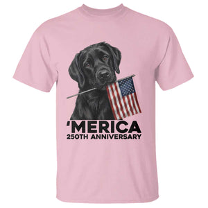 Patriotic Labrador Retriever T Shirt USA 250th Anniversary Gift TS12 Light Pink Print Your Wear