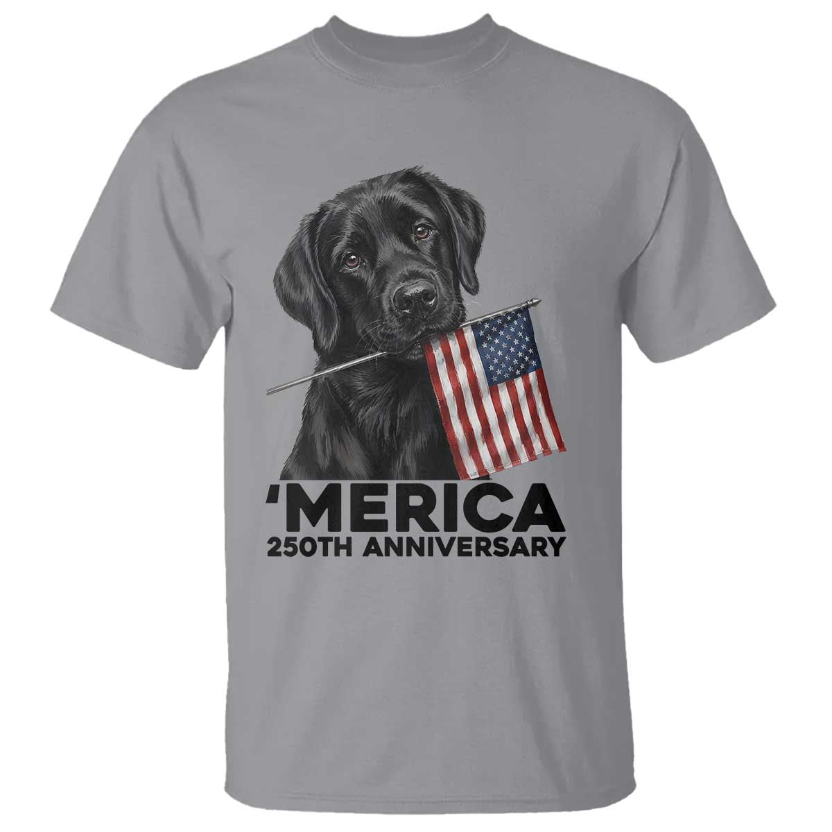 Patriotic Labrador Retriever T Shirt USA 250th Anniversary Gift TS12 Sport Gray Print Your Wear