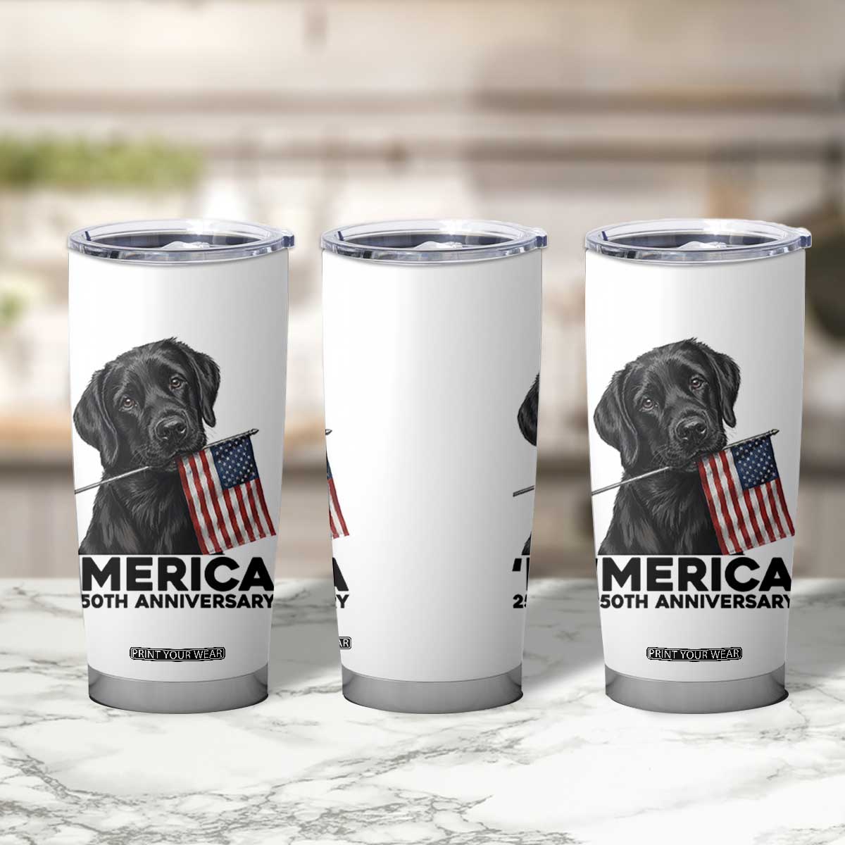 Patriotic Labrador Retriever Tumbler Cup USA 250th Anniversary Gift TS12 Print Your Wear