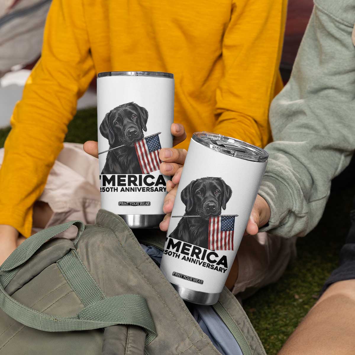 Patriotic Labrador Retriever Tumbler Cup USA 250th Anniversary Gift TS12 Print Your Wear