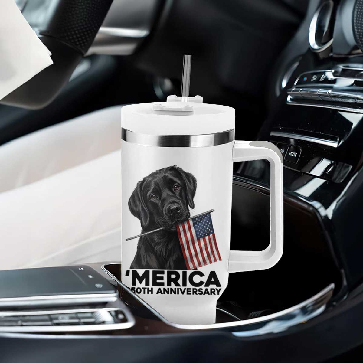 Patriotic Labrador Retriever Tumbler With Handle USA 250th Anniversary Gift TS12 Print Your Wear