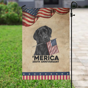 Labrador Retriever Lover Patriotic Garden Flag USA 250th Anniversary Gift TS12 Vintage Rustic Tan Navy Print Your Wear