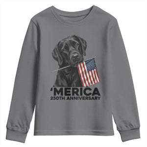 Patriotic Labrador Retriever Youth Sweatshirt USA 250th Anniversary Gift TS12 Charcoal Print Your Wear