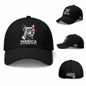 Merica French Bulldog Lover Baseball Cap 250th Anniversary Gift TS12 Baseball Cap Universal Fit Black Print Your Wear