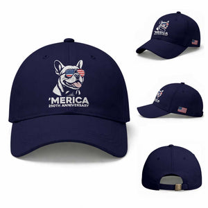 Merica French Bulldog Lover Baseball Cap 250th Anniversary Gift TS12 Baseball Cap Universal Fit Dark Blue Print Your Wear